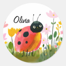 Nome de Menina Joaninha Adorável Flores Silvestres
