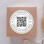 Adesivo Redondo Nome de Negócio Mínimo do Código QR de Link de Sit<br><div class="desc">Simples adesivo comercial com o link do seu site de código QR. Para uma personalização mais avançada deste design,  clique no BOTÃO FERRAMENTA DESIGN AZUL acima! Itens correspondentes também estão disponíveis.</div>