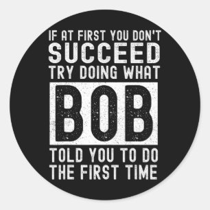 Adesivo Redondo Nome do BOB Piada de Natal Personalizada do Aniver