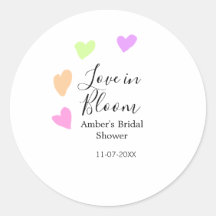 Nome do chá de noiva do coração colorido Amor em F