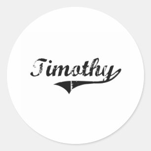 Adesivo Redondo Nome do Estilo Clássico Timothy