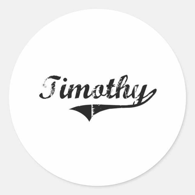 Adesivo Redondo Nome do Estilo Clássico Timothy (Frente)