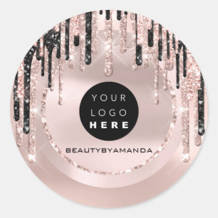 Adesivo Redondo Nome do logotipo Corpo Maquiagem Artista Drives Ro