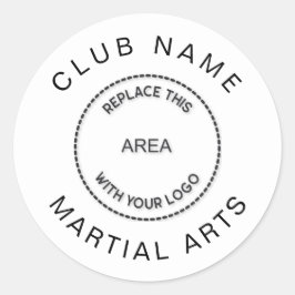 Adesivo Redondo Nome do logotipo do Clube de Artes Marciais