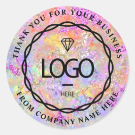 Adesivo Redondo Nome do logotipo Obrigado Web Hológrafo comercial 