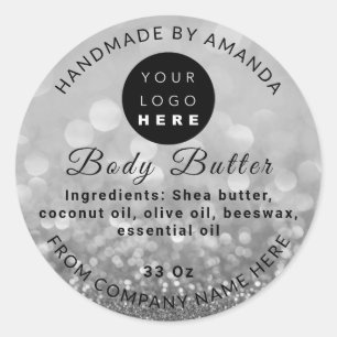 Adesivo Redondo Nome do logotipo personalizado BodyButter Cosmétic