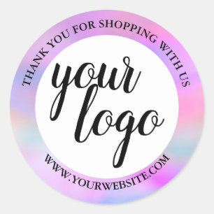 Adesivo Redondo Nome do logotipo personalizado do arco-íris de águ