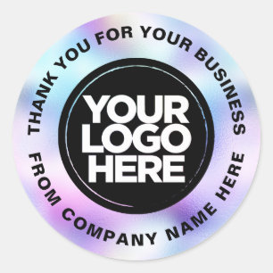 Adesivo Redondo Nome do logotipo personalizado Hológrafo Web Obrig