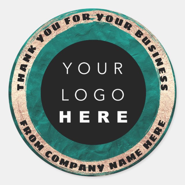 Adesivo Redondo Nome do logotipo personalizado Selo Dourado Logoti (Frente)