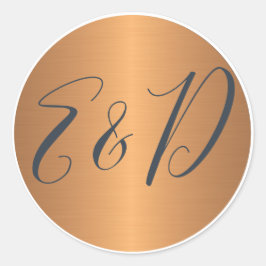 Adesivo Redondo Nome do monograma do casal de casamento rubricar m