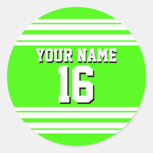 Adesivo Redondo Nome do Número Personalizado da Jersey da Equipe