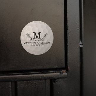 Adesivo Redondo Nome do Padrão de Bola de Golfe Personalizada Mono