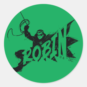 Adesivo Redondo Nome do Pincel Robin Ink
