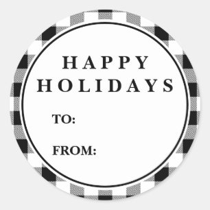 Adesivo Redondo Nome do presente do Natal do teste padrão da