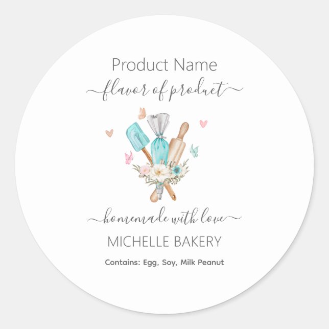 Adesivo Redondo Nome do produto (Frente)