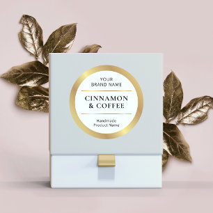 Adesivo Redondo Nome do produto de empacotamento de sabão Dourado