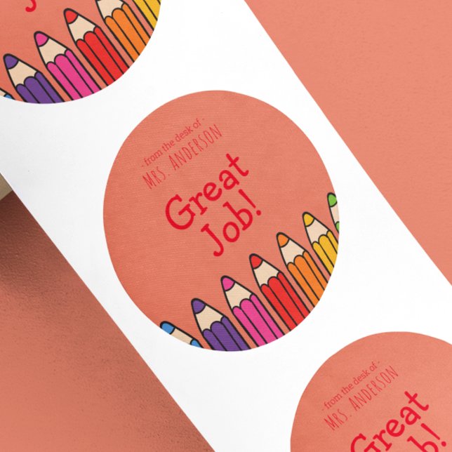 Adesivo Redondo Nome do professor de incentivo (Criador carregado)