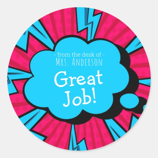 Adesivo Redondo Nome do professor de incentivo (Frente)