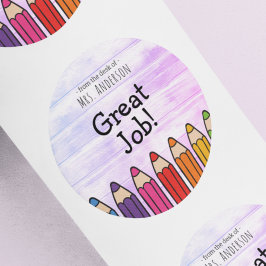 Adesivo Redondo Nome do professor do excelente Job Sticker