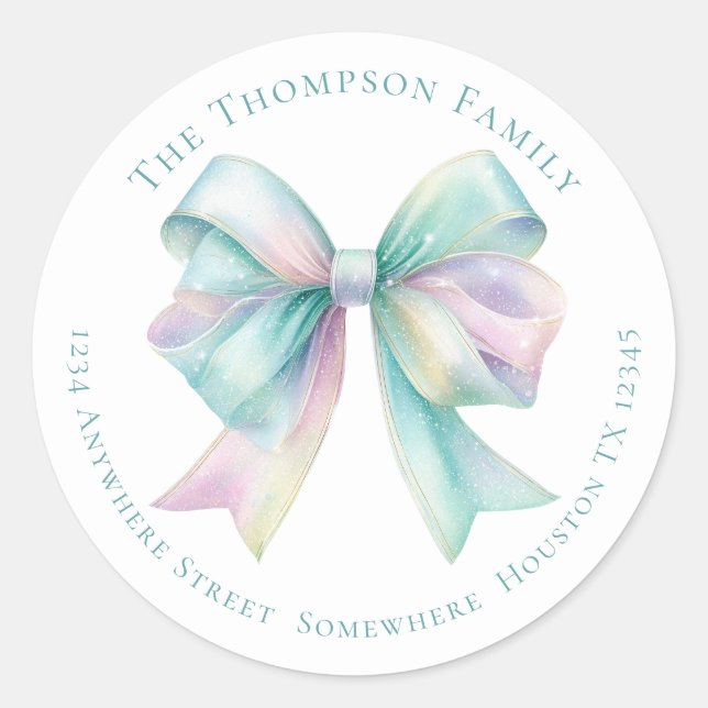 Adesivo Redondo Nome do Retorno do Coquette Iridescente Endereço N (Frente)