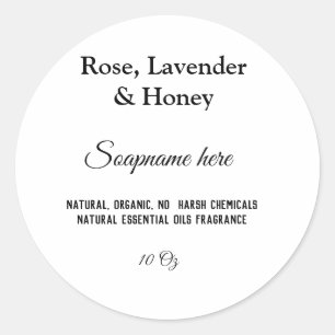 Adesivo Redondo nome do sabonete peso dos ingredientes do website