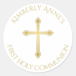 Adesivo Redondo Nome Dourado Cruzado da Primeira Comunidade