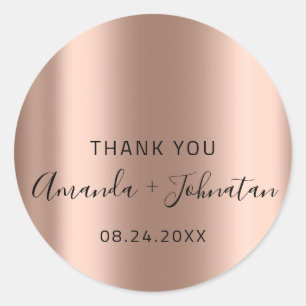 Adesivo Redondo Nome Dourado magro do obrigado Data Branco Preto