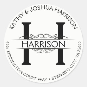 Adesivo Redondo Nome e endereço da circular circular Vintage circu