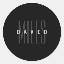 Adesivo Redondo Nome e sobrenome Moderno Sobreposto