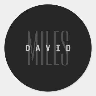 Adesivo Redondo Nome e sobrenome Moderno Sobreposto