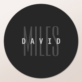 Adesivo Redondo Nome e sobrenome Moderno Sobreposto