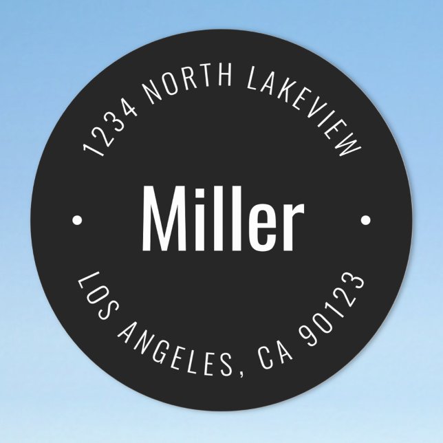 Adesivo Redondo Nome e Texto Circular do na moda Bold (Criador carregado)