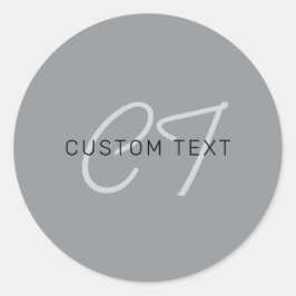Adesivo Redondo Nome editável ou saudação | Cinza Preta e Escura