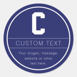 Adesivo Redondo Nome exclusivo e Modelo Monograma | Azul Marinho
