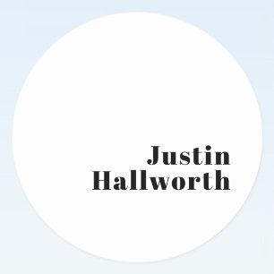 Adesivo Redondo Nome mínimo retroativo ou Modelo de negócios