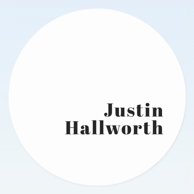 Adesivo Redondo Nome mínimo retroativo ou Modelo de negócios (Criador carregado)