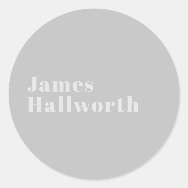 Adesivo Redondo Nome Mínimo Retroativo (ou outro texto) (Frente)