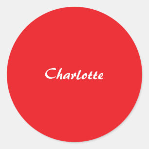 Adesivo Redondo Nome Moderno Minimalista Elegante de Script Branco