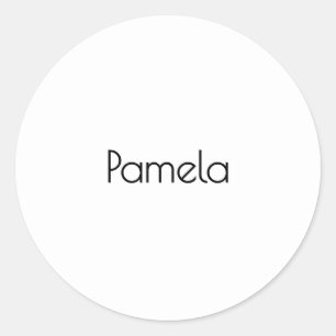 Adesivo Redondo Nome Moderno Mínimo de preto e branco