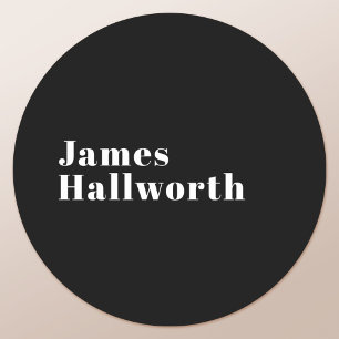 Adesivo Redondo Nome Moderno Retroativo Editável do na moda (ou ou