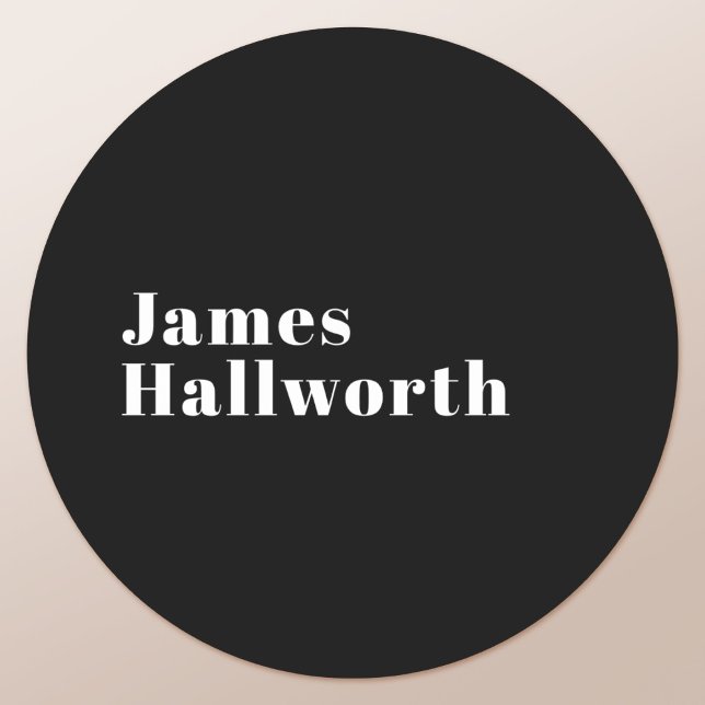 Adesivo Redondo Nome Moderno Retroativo Editável do na moda (ou ou (Criador carregado)