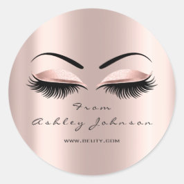 Adesivo Redondo Nome Obrigado Beleza Lash Makeup Artista Lash