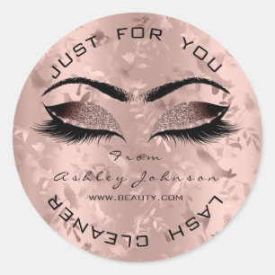 Adesivo Redondo Nome Obrigado Linda Lashes Dourados Pias Florais