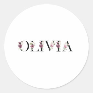 Adesivo Redondo Nome Olivia