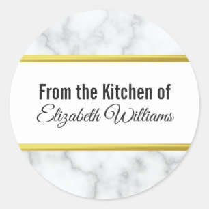 Adesivo Redondo Nome Personalizado da Cozinha do Olho de Mármore B