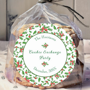 Adesivo Redondo Nome Personalizado da Parte de Troca de Cookies de