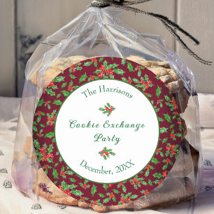 Adesivo Redondo Nome Personalizado da Parte de Troca de Cookies de