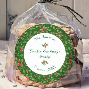 Adesivo Redondo Nome Personalizado da Parte de Troca de Cookies de