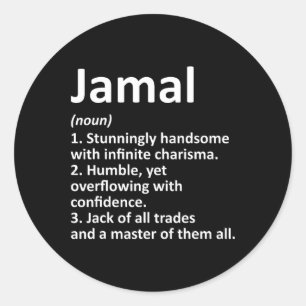 Adesivo Redondo Nome Personalizado de Definição de Jamal Funny Bir