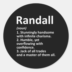 Adesivo Redondo Nome Personalizado de Definição Randall Funny Birt